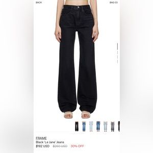 NWOT - FRAME Black Le Jane Jeans - Size 27
